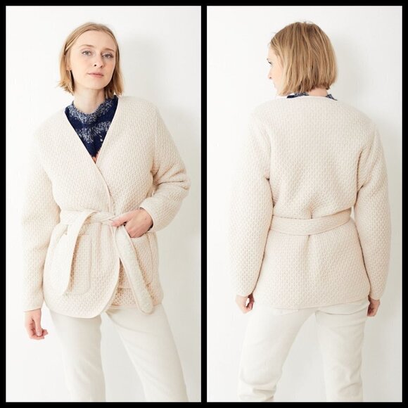 💕MOTHER💕 The Puffer Robe Sweater Jacket Textured Knit Sherpa Warm Bodies NWOT - Picture 6 of 16